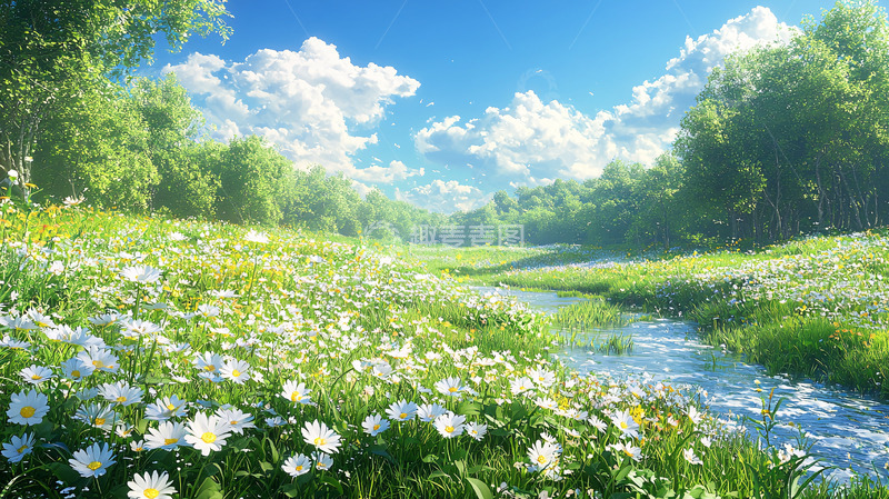 高清大图下载【趣麦麦图】阳光明媚的春天田园风光