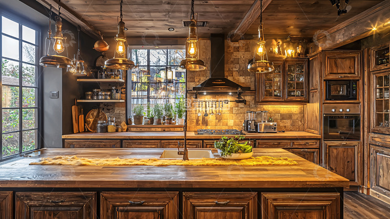 高清大图下载【趣麦麦图】乡村风格厨房