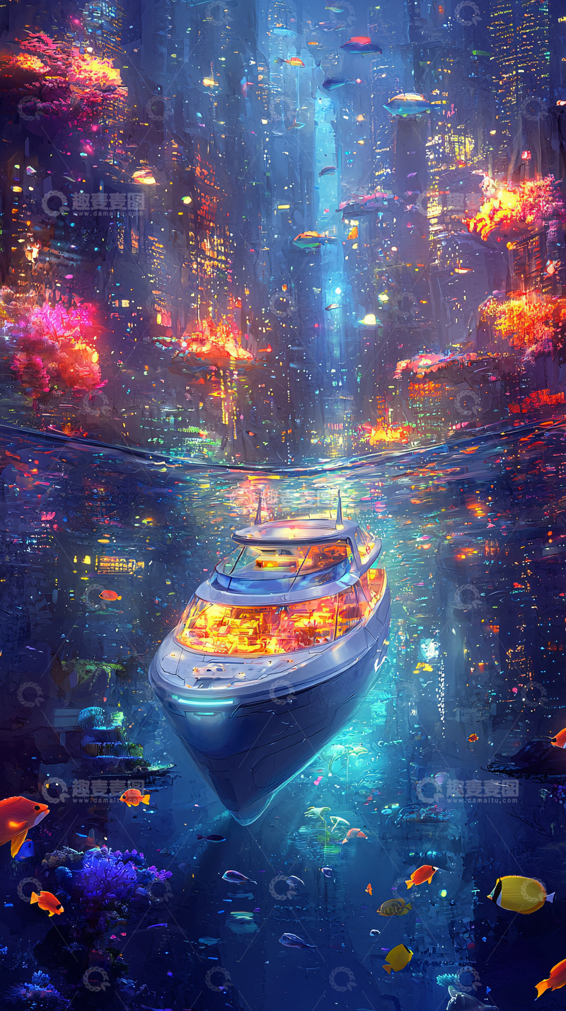 高清大图下载【趣麦麦图】海底都市