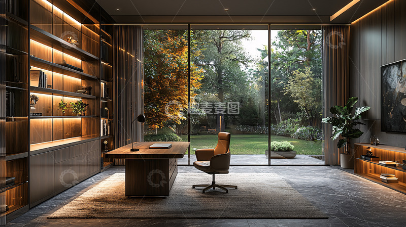 高清大图下载【趣麦麦图】现代简约书房