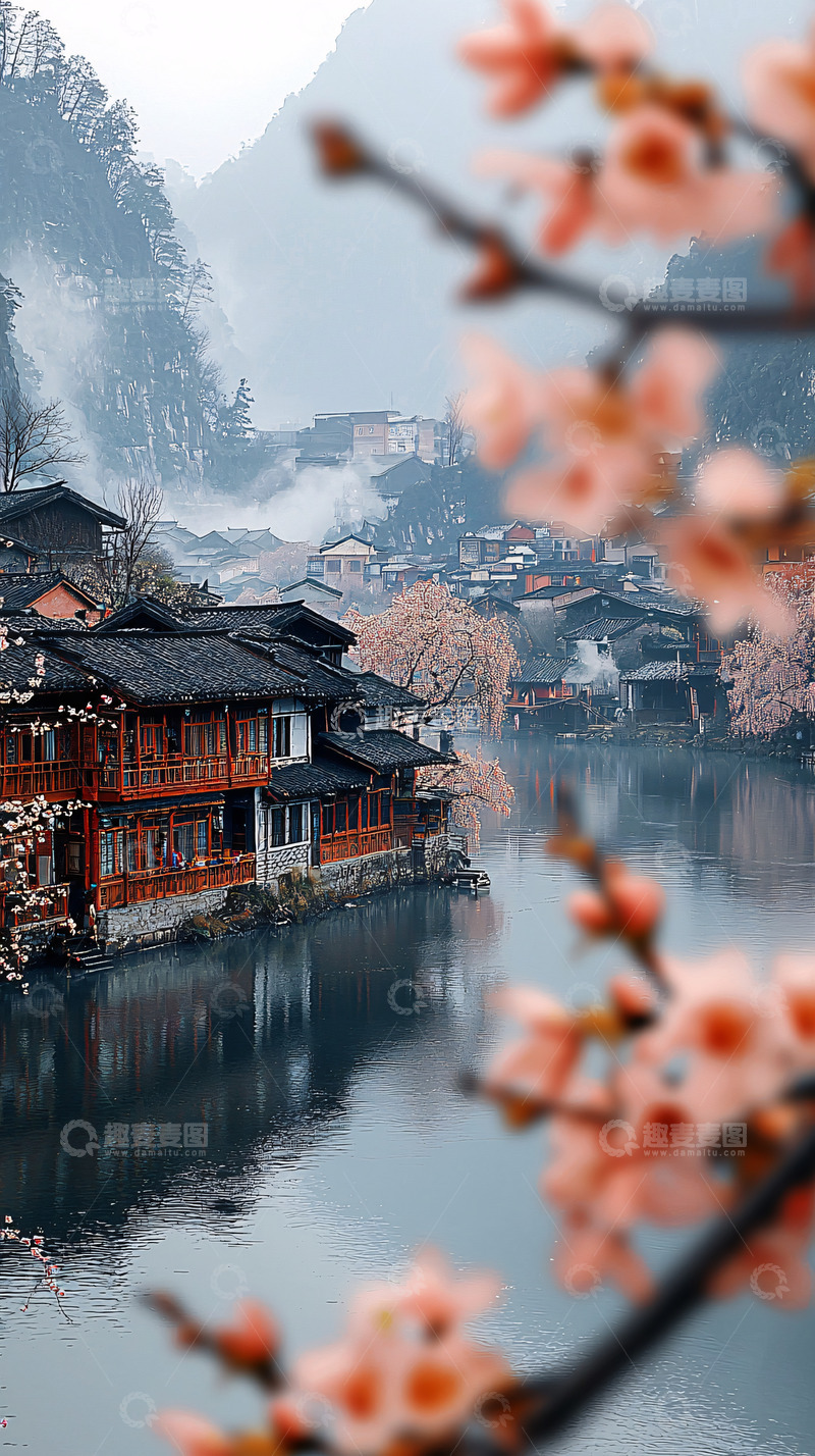 高清大图下载【趣麦麦图】中国乡村水景花景