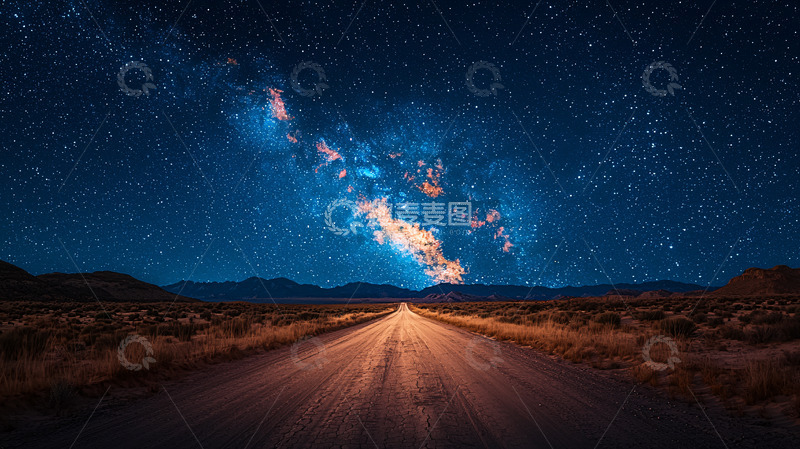 高清大图下载【趣麦麦图】星空下的公路