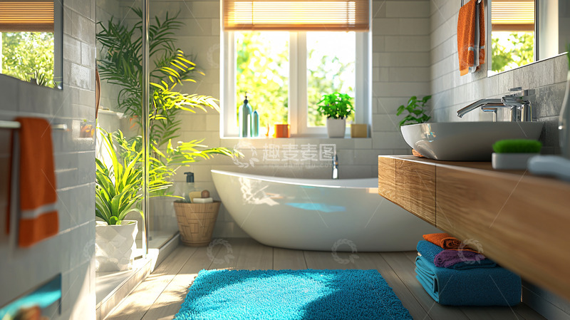 高清大图下载【趣麦麦图】现代简约风格浴室