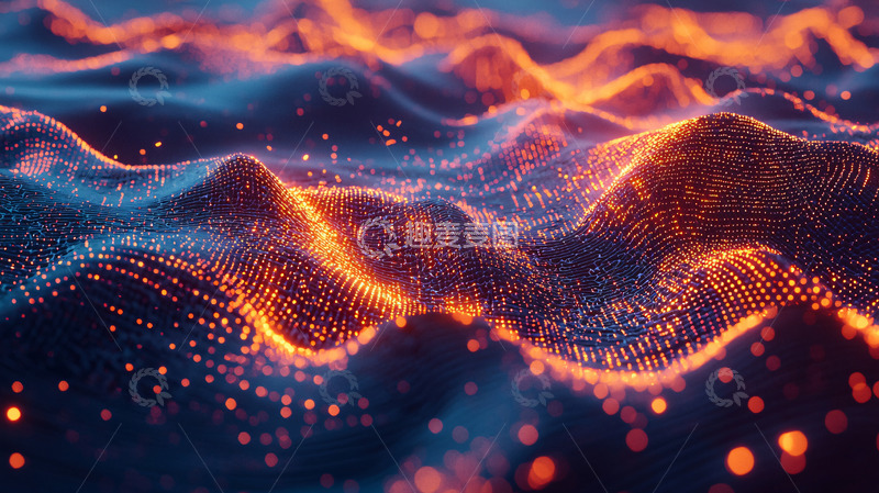 高清大图下载【趣麦麦图】抽象粒子波浪