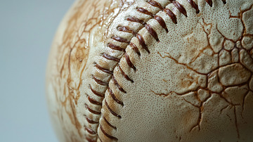 破旧的棒球特写