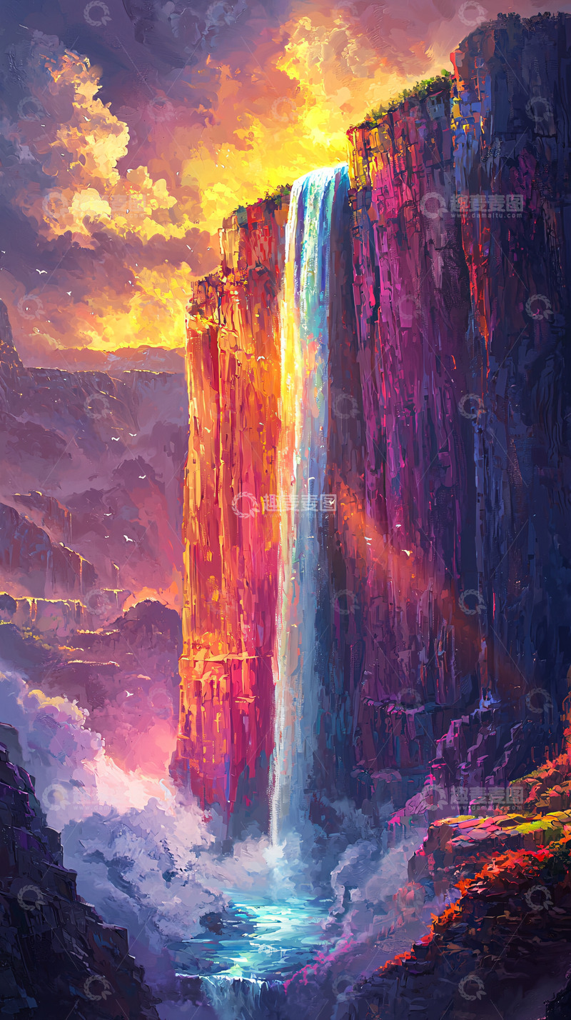 高清大图下载【趣麦麦图】壮丽瀑布