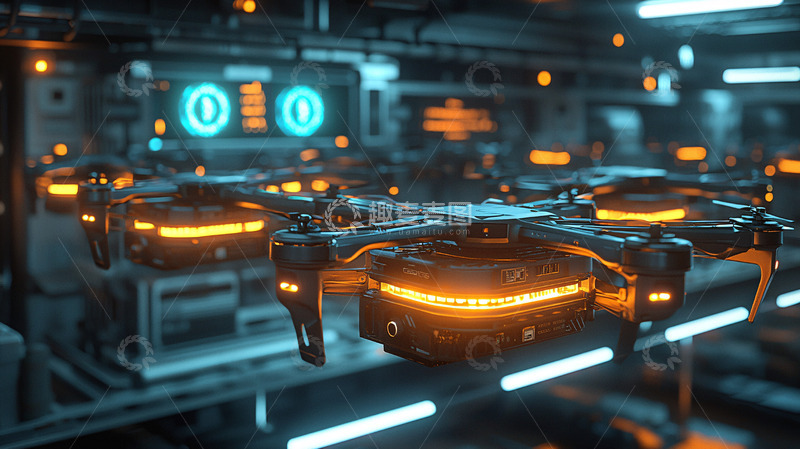 高清大图下载【趣麦麦图】未来科技感无人机