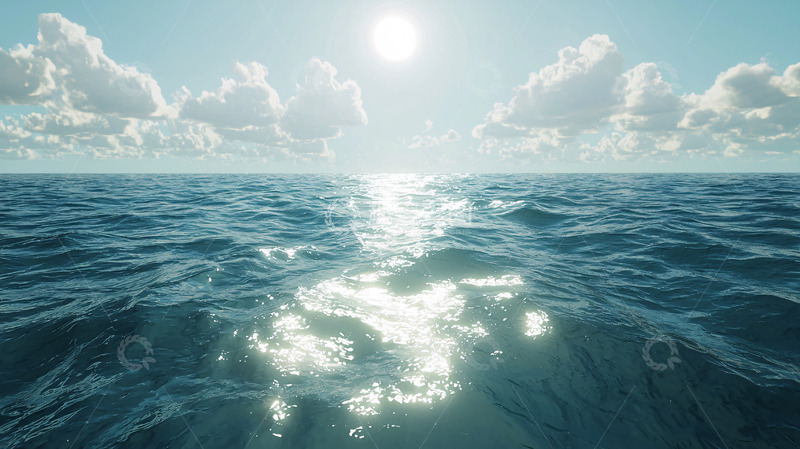 高清大图下载【趣麦麦图】阳光照耀下的平静大海