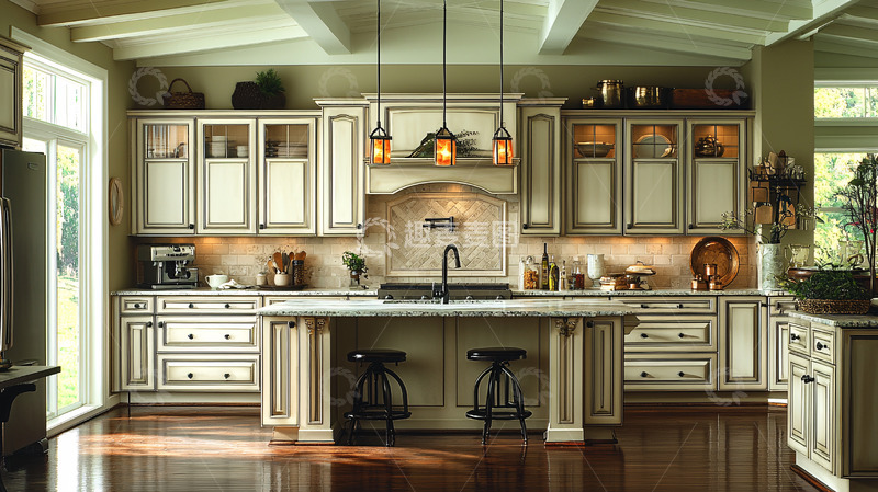 高清大图下载【趣麦麦图】欧式乡村风格厨房