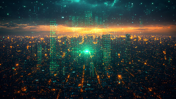 未来科技感城市夜景