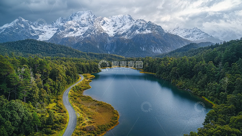 高清大图下载【趣麦麦图】湖光山色雪山森林