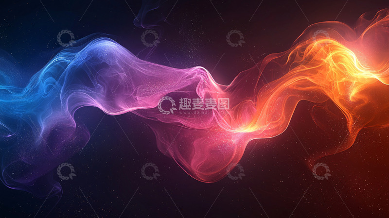 高清大图下载【趣麦麦图】蓝色橙色烟雾渐变背景