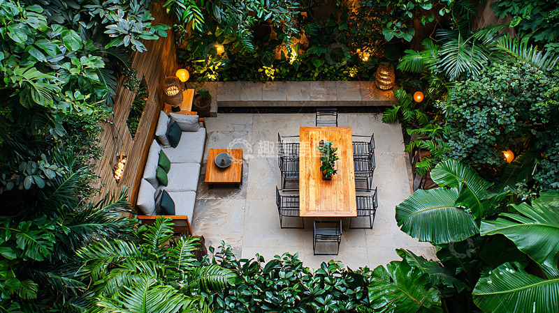 高清大图下载【趣麦麦图】室内庭院鸟瞰图