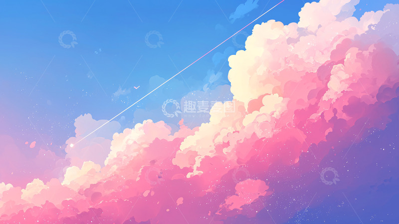 高清大图下载【趣麦麦图】粉色天空