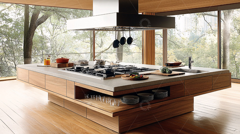 高清大图下载【趣麦麦图】现代简约厨房岛台