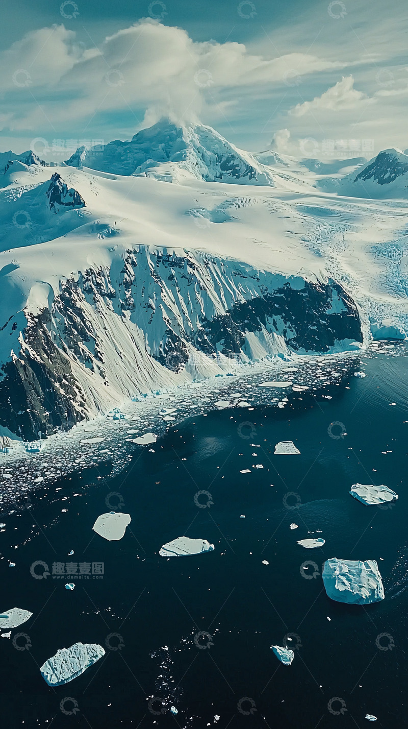 高清大图下载【趣麦麦图】南极洲冰川壮丽景色