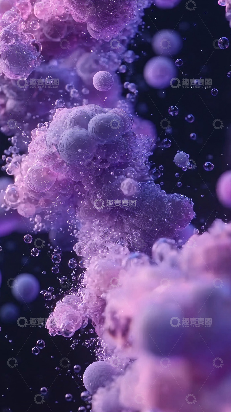 高清大图下载【趣麦麦图】紫色梦幻泡泡