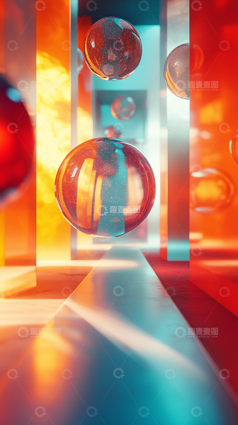 高清大图下载【趣麦麦图】抽象玻璃球体