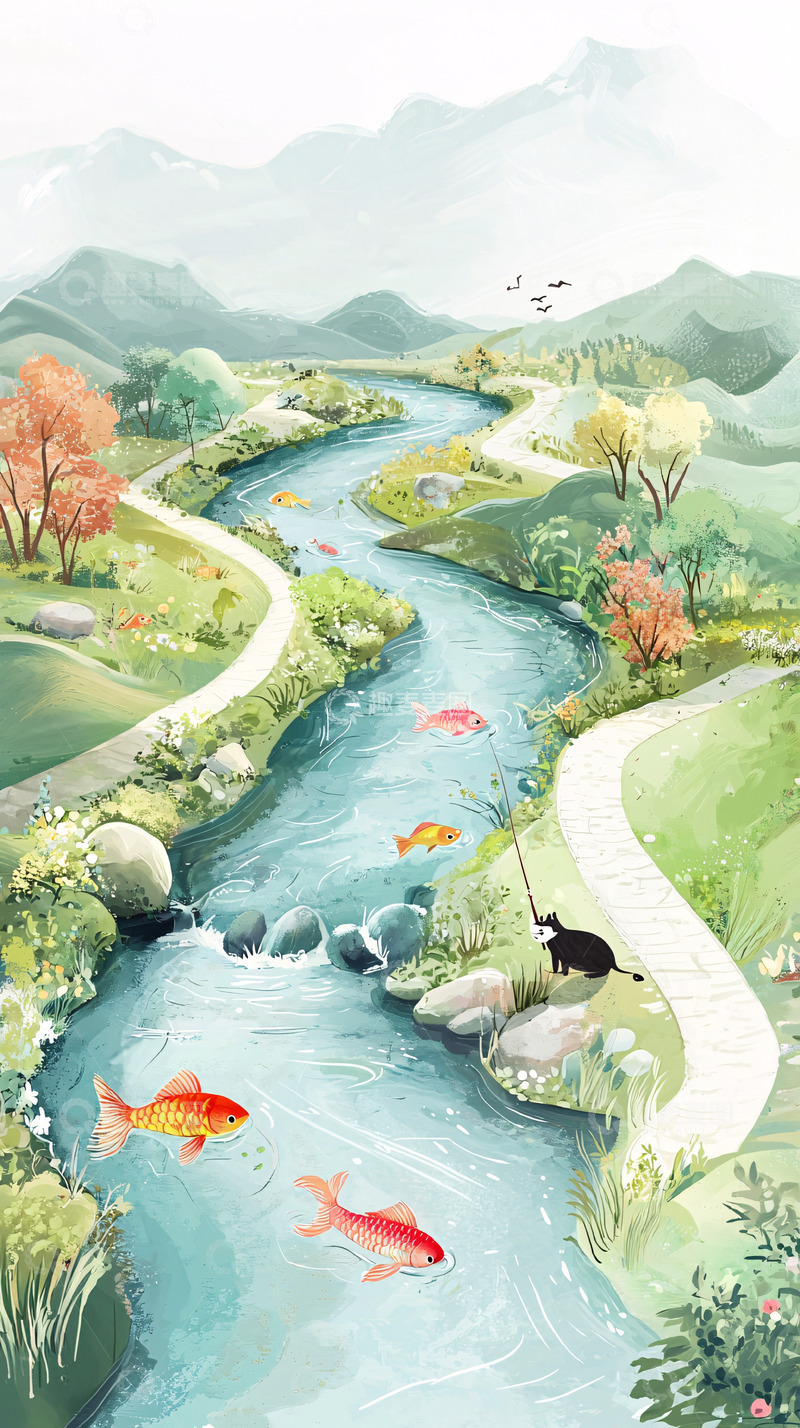 高清大图下载【趣麦麦图】水墨山水画69