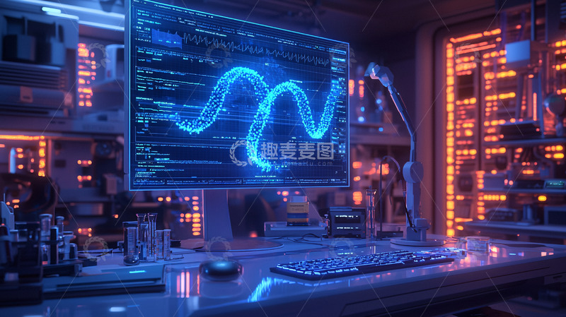 高清大图下载【趣麦麦图】科技感十足的电脑工作站