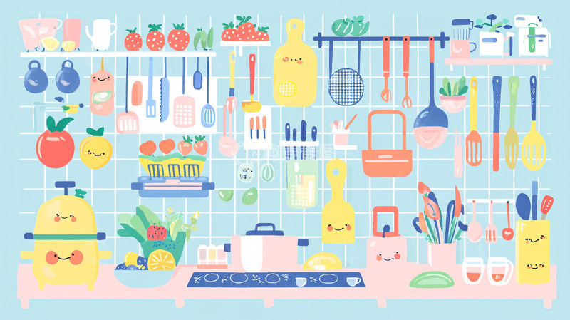 高清大图下载【趣麦麦图】卡通厨房用品