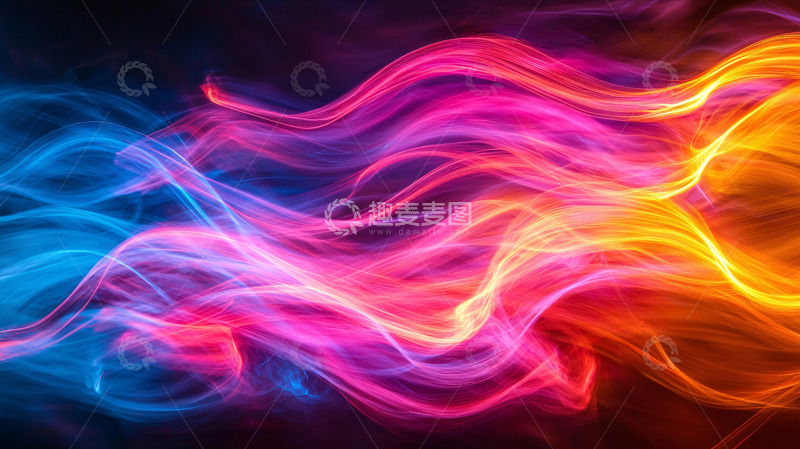 高清大图下载【趣麦麦图】彩色烟雾流动抽象背景