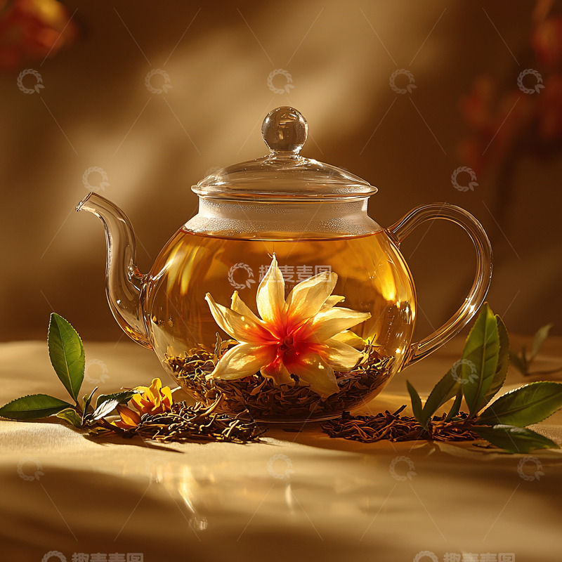 高清大图下载【趣麦麦图】花在茶壶中绽放