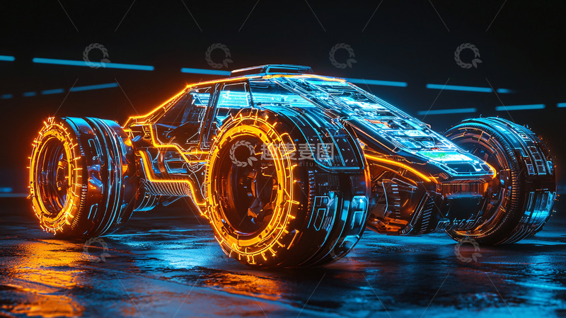 高清大图下载【趣麦麦图】未来科技赛车