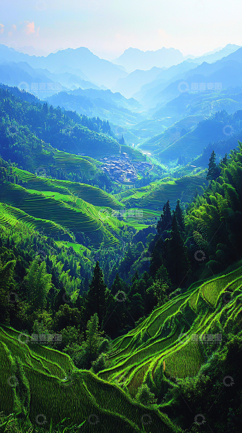 高清大图下载【趣麦麦图】梯田