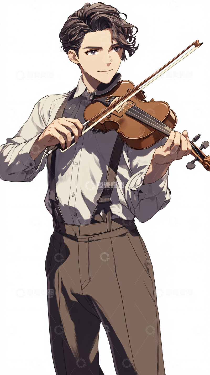 高清大图下载【趣麦麦图】小提琴手帅气男生