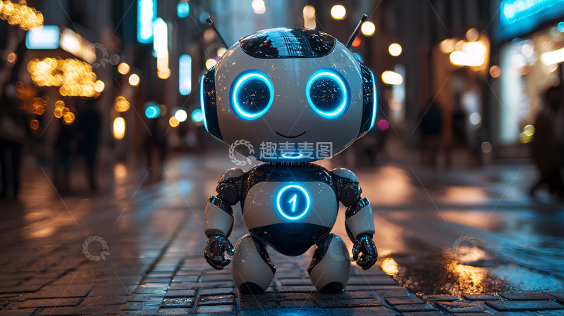 高清大图下载【趣麦麦图】未来科技感小机器人