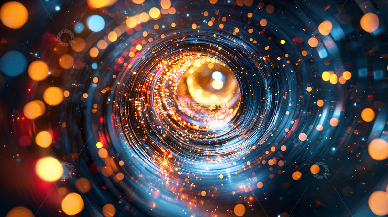 高清大图下载【趣麦麦图】-抽象漩涡光点背景