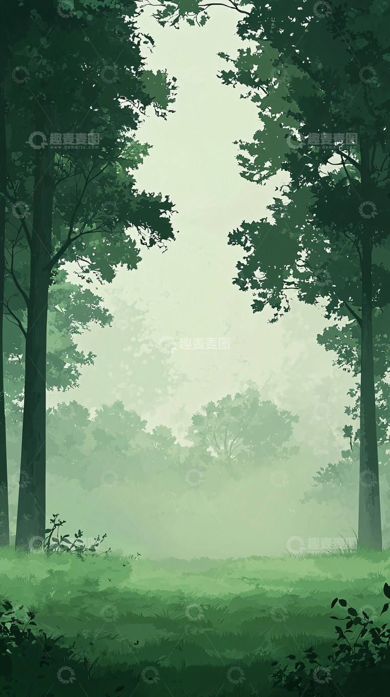 高清大图下载【趣麦麦图】雾气森林