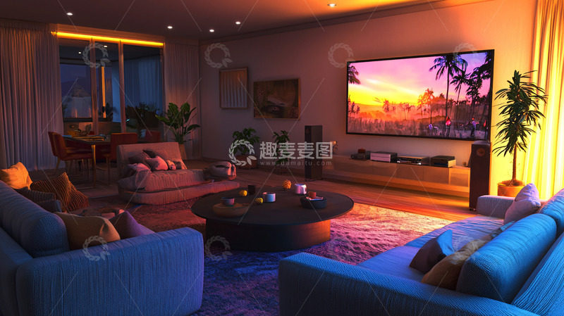 高清大图下载【趣麦麦图】现代简约家居影院