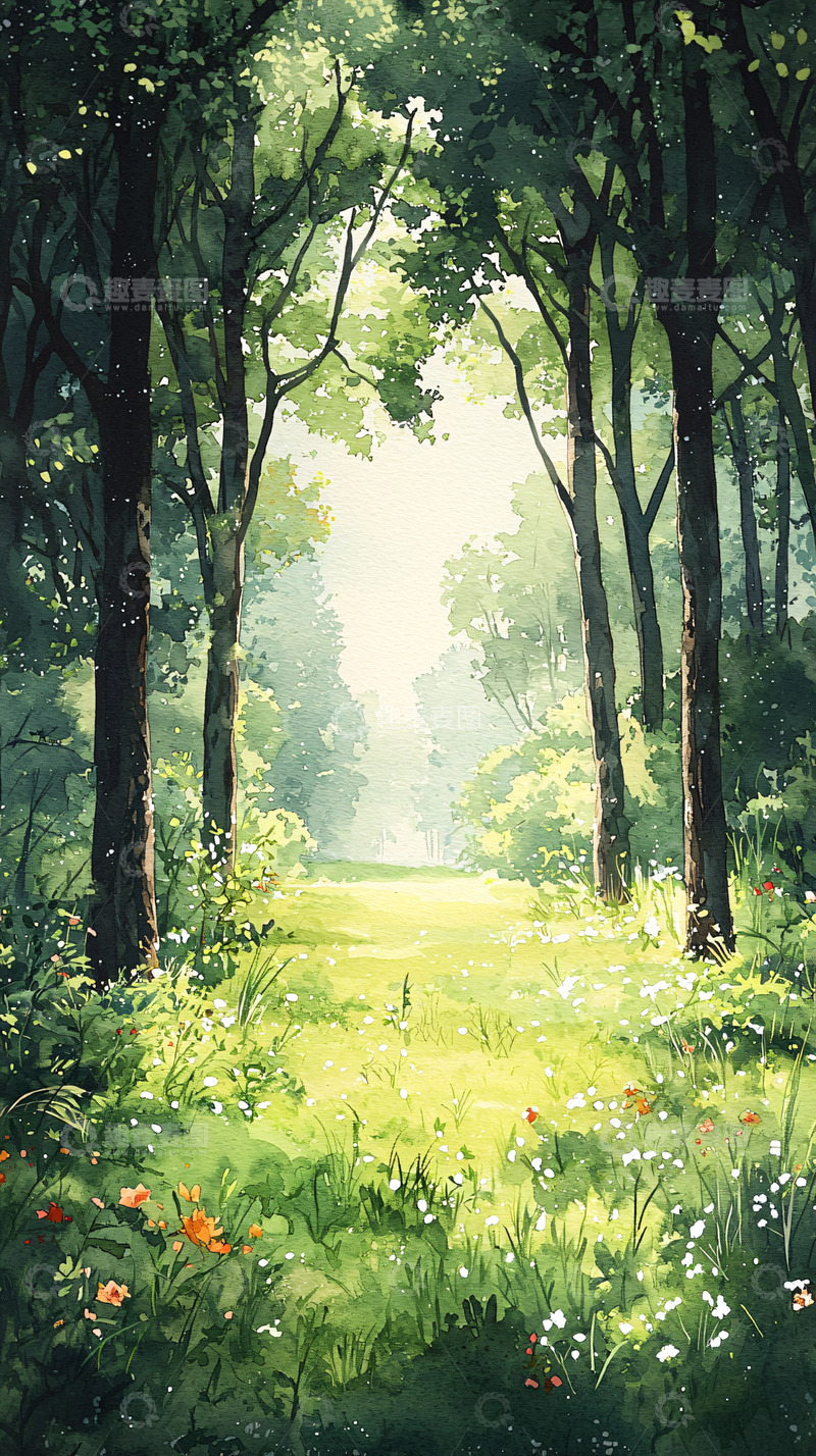 高清大图下载【趣麦麦图】光影森林小路