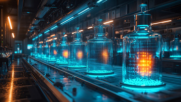 未来科技感玻璃瓶生产线