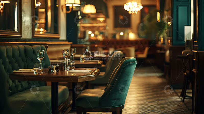 高清大图下载【趣麦麦图】复古高档餐厅内景