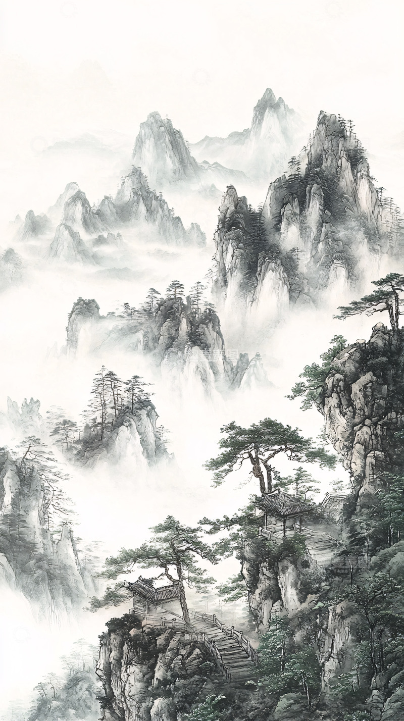 高清大图下载【趣麦麦图】水墨山水画70