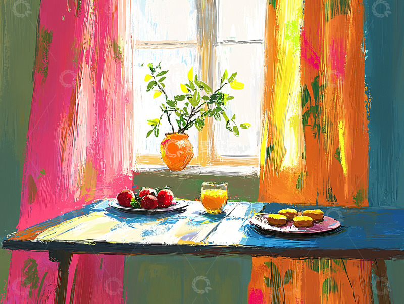 高清大图下载【趣麦麦图】明媚窗边静物