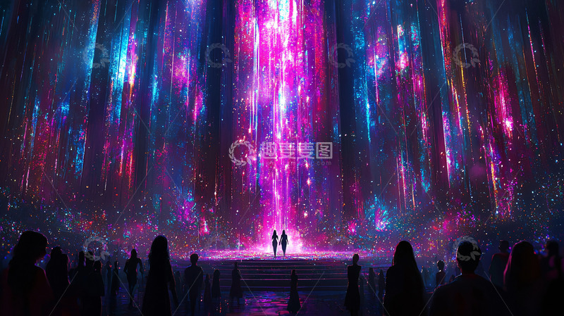 高清大图下载【趣麦麦图】梦幻光柱