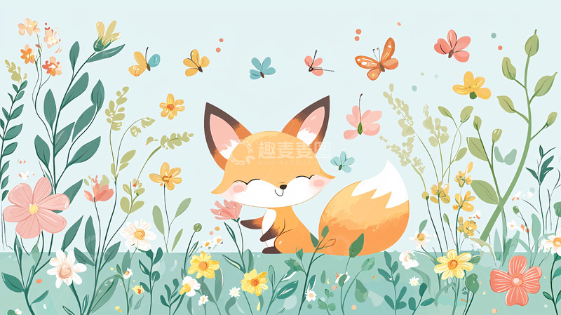 高清大图下载【趣麦麦图】卡通小狐狸