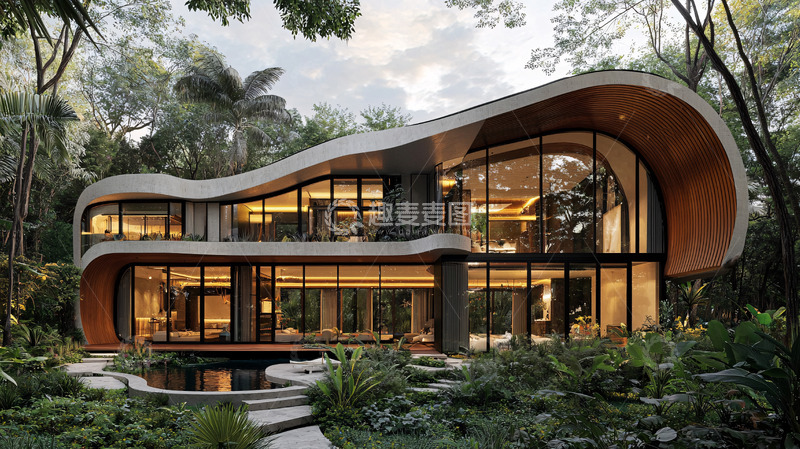 高清大图下载【趣麦麦图】现代曲线别墅
