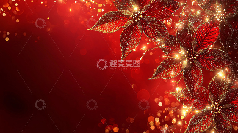 高清大图下载【趣麦麦图】红色圣诞背景