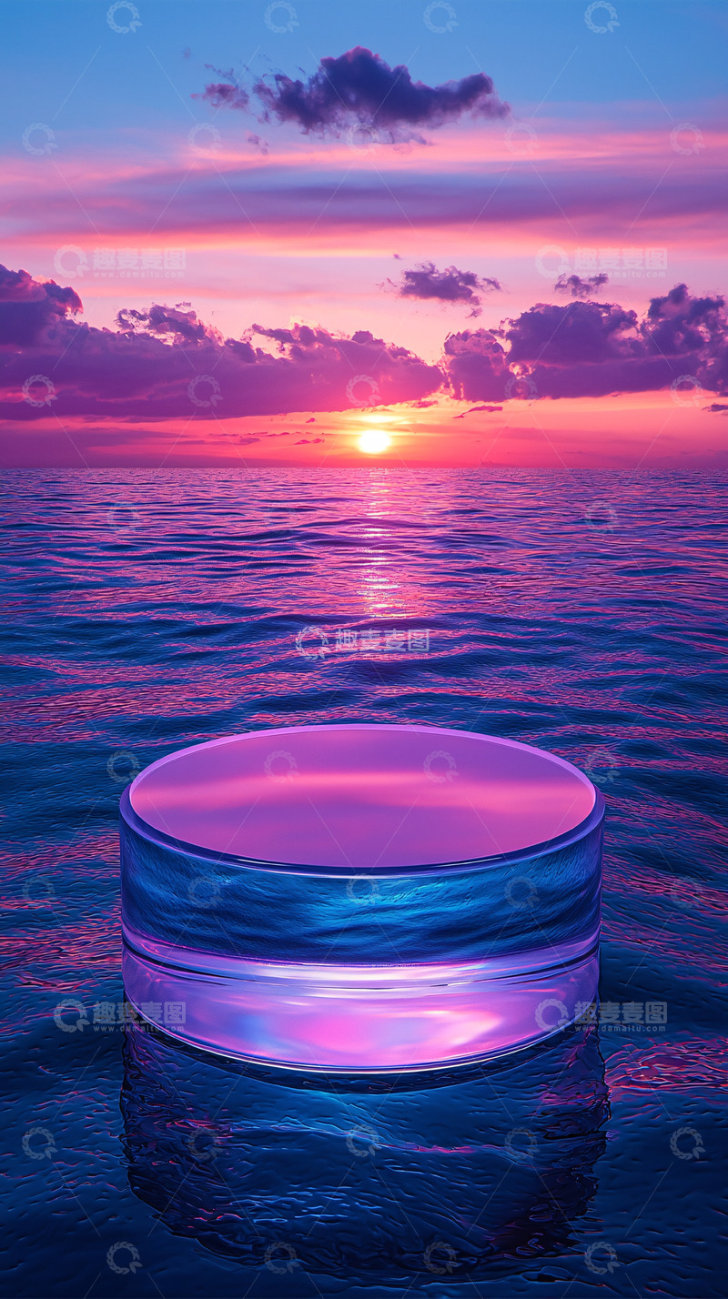 高清大图下载【趣麦麦图】海面上的紫色舞台