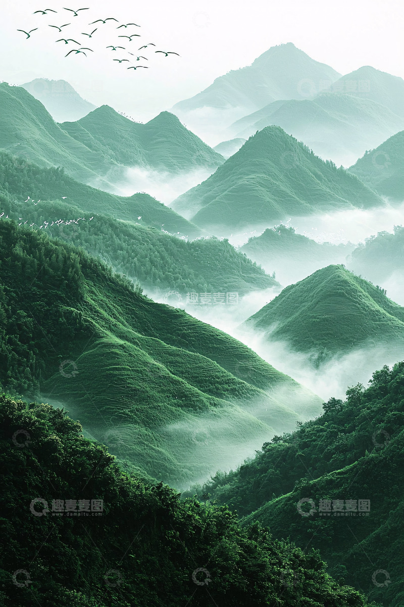 高清大图下载【趣麦麦图】绿色山峦