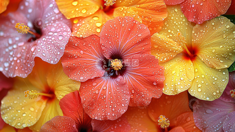 高清大图下载【趣麦麦图】色彩鲜艳的木槿花特写