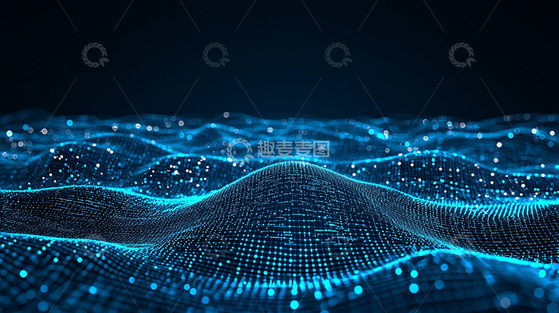 高清大图下载【趣麦麦图】蓝色科技感数据流