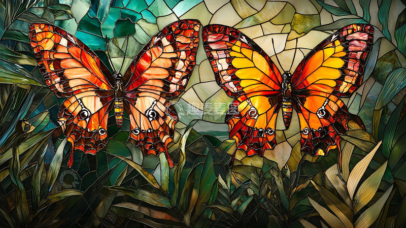 高清大图下载【趣麦麦图】马赛克蝴蝶图