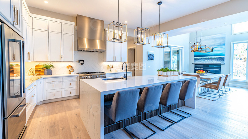 高清大图下载【趣麦麦图】现代简约开放式厨房