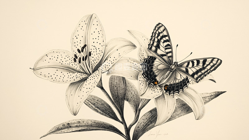 高清大图下载【趣麦麦图】黑白素描